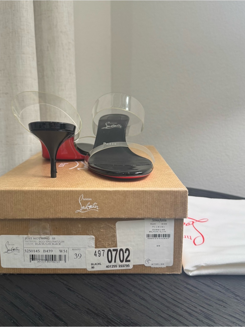 Christian Louboutin Just Nothing 55 Sandals Black 39 - Picture 10 of 10